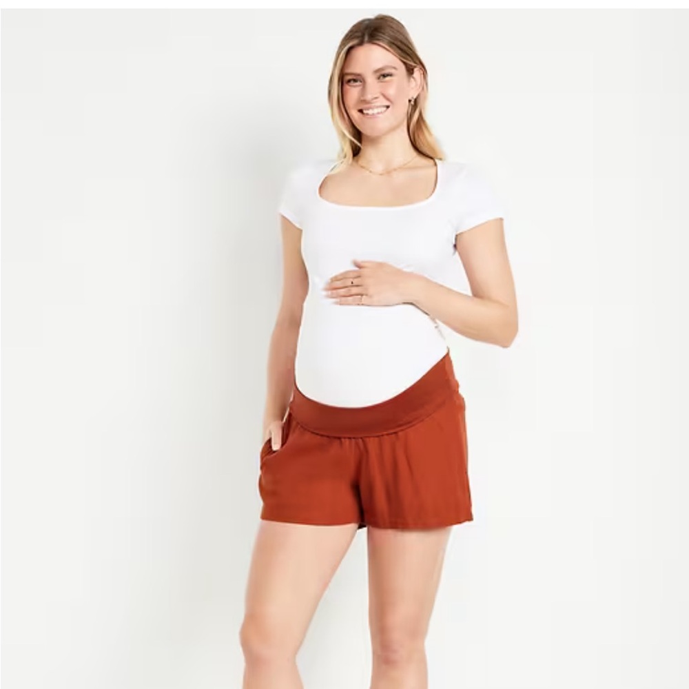 Old Navy Linen Maternity Shorts